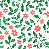 Clean Lively spring floral greenery seamless tile pattern with blooming vines ivy and lush green foliage concept as Lush blooming vines ivy and vibrant greenery form a lively and energet vector