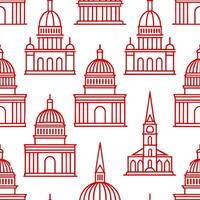 Clean Local architectural landmarks and cultural symbols seamless tile pattern with bold lines concept as Bold lines highlight local architectural landmarks and cultural symbols in seaml vector