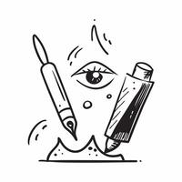 Clean Lipstick and lip liner icon with space for text on a professional background concept as A sleek lipstick and lip liner icon design with ample space for text on a professional backg vector