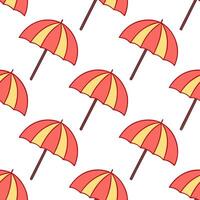 Clean Lively beach umbrella seamless tile pattern with bright bold colors for a fun summer feel concept as Brightly colored beach umbrellas form a lively fun seamless tile pattern full o vector