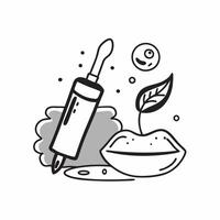 Clean Lip gloss and makeup remover icon with space for text and icons on a gray background concept as A versatile lip gloss and makeup remover icon featuring space for both text and icon vector