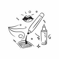 Clean Lip liner and lip scrub icon with copy space for infographics concept as An infographic ready lip liner and lip scrub icon with ample copy space designed to convey lip care beauty vector