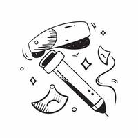 Clean Lip pencil and lip balm icon with copy space for cosmetic tools concept as A cosmetic tools oriented lip pencil and lip balm icon with ample copy space ideal for visualizing lip ca vector