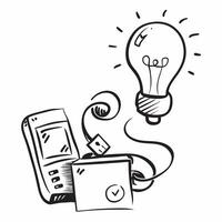 Clean Lightbulb and a switch symbolizing ideas and action with ample space for text concept as A lightbulb and a switch representing the fundamentals of generating ideas and taking acti vector