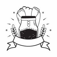 Clean Lederhosen and Beer Mug concept as Traditional lederhosen with a beer mug and ample copy space symbolizing the festive attire and beverages of Oktoberfest in Photo Stock Concept vector