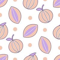 Clean Light and airy spring pastel seamless tile pattern with peach and lilac for refreshing home accents concept as Fresh peach and lilac colors combined seamlessly for a soft and refre vector