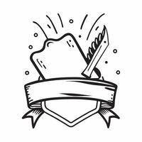 Clean Knife and cutting board icon with blank space for custom branding concept as A customizable knife and cutting board icon with blank space for adding custom branding elements making vector