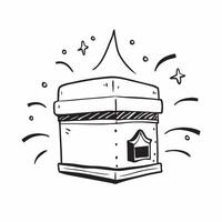 Clean Kaaba and Stars concept as Kaaba with stars and ample copy space symbolizing the celestial connection and holy pilgrimage of Eid Al Adha in Photo Stock Concept vector