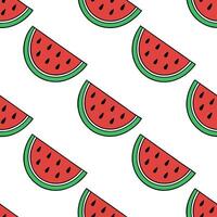Clean Juicy watermelon seamless tile pattern with vibrant red and green hues for a refreshing summer look concept as Watermelon slices with bright red flesh and green rind create a seaml vector