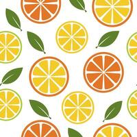 Clean Juicy citrus fruits seamless tile pattern with bright oranges lemons and limes for a zesty summer vibe concept as Oranges lemons and limes create a zesty and vibrant seamless tile vector