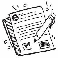Clean Job application and pen icon with space for text on a blue background concept as A sleek job application and pen icon with ample space for text on a blue background suitable for il vector
