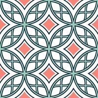 Clean Intricate Islamic geometric patterns and arabesques seamless tile pattern with vibrant colors concept as Vibrant colors highlight intricate Islamic geometric patterns intertwined w vector