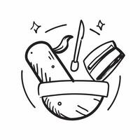 Clean icon with copy space on white background concept as A illustration of a fork and knife icon with ample copy space on a white background perfect for representing kitchen them vector