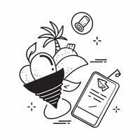Clean Ice cream cone and tropical drink icon with copy space for social media posts concept as An illustrative ice cream cone and tropical drink icon with copy space tailored for social vector