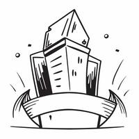Clean Hotel icon with copy space on a white background concept as A image of a hotel icon with generous copy space on a white background ideal for travel and accommodation themed vector