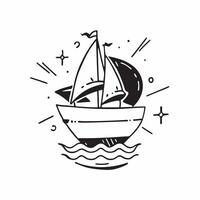 Clean High sail and a low sail on a boat symbolizing speed and calm with ample space for text concept as A boat with a high sail and a low sail representing speed and calm with blank sp vector