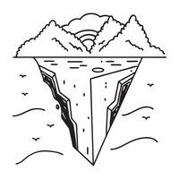 Clean High cliff and a low beach symbolizing elevation and depth with ample space for text concept as A high cliff and a low beach representing elevation and depth with room for writing vector
