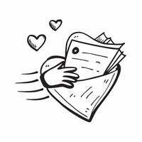 Clean Heart and love letter icon with copy space for romantic ads concept as A modern heart and love letter icon design with generous copy space perfect for enhancing romantic advertisem vector