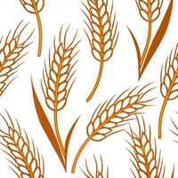 Clean Harvest wheat seamless tile pattern with golden wheat stalks and autumn textures concept as Golden wheat stalks with autumn textures create a harvest wheat seamless tile pattern pe vector