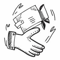 Clean Handshake icon with copy space on a white background concept as A image of a handshake icon with generous copy space on a white background ideal for agreement and retirement vector