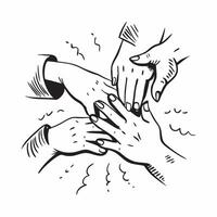 Clean Hands joining to form a circle symbolizing unity and team effort with ample space for text concept as Hands joining together to form a circle representing unity and the collective vector