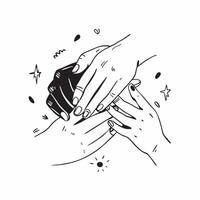 Clean Hands Holding and Hug Symbol concept as Hands holding with a hug symbol and ample copy space representing connection and support in relationships in Photo Stock Concept vector