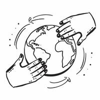 Clean Hands holding a globe symbolizing global team challenges with ample space for text concept as Hands holding a globe together representing the global aspect of team challenges and vector