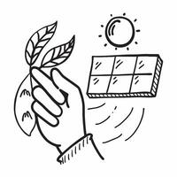 Clean Hand holding a cut leaf with a CSR logo concept as A hand holding a cut leaf with a CSR logo in the background representing corporate social responsibility branding and commitment vector