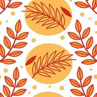 Clean Golden autumn sunset seamless tile pattern with warm hues and nature inspired elements concept as Golden hues of autumn sunset blend with nature inspired elements to create a warm vector