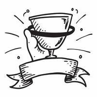 Clean Golden cup and a winners sash symbolizing recognition and celebration with ample space for text concept as A golden cup with a winners sash draped over it representing recognition vector