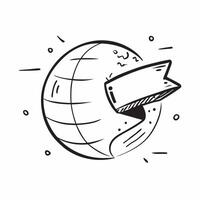 Clean Globe icon with copy space on a white background concept as A icon image of a globe icon with generous copy space on a white background ideal for travel and worldwide themed visu vector