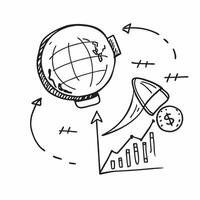 Clean Globe and stock ticker icon with copy space for financial tools concept as A financial tools oriented globe and stock ticker icon with ample copy space ideal for visualizing global vector