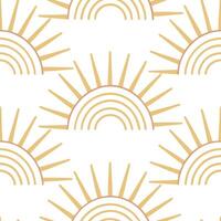 Clean Golden sun rays seamless tile pattern with highlights and soft hues symbolizing a rejuvenating spring morning concept as Golden sun rays with soft hues create a seamless spring til vector
