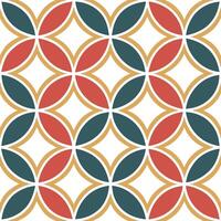 Clean Geometric retro polygon seamless tiles split complementary colors on white background suitable for balanced designs concept as Designing geometric seamless tile with retro polygons Set 2 vector