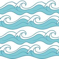 Clean Gentle ocean waves seamless tile pattern with foamy water and a calm beach setting concept as Gentle ocean waves with foamy water create a peaceful seamless tile pattern for a rela vector