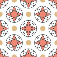 Clean Geometric retro polygon seamless pattern bold colors on white background ideal for home decor concept as Developing geometric seamless pattern with retro polygons in bold colors on Set 2 vector