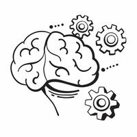 Clean Gears and Brain concept as A brain with gears and ample copy space symbolizing complex thinking and problem solving in Photo Stock Concept vector