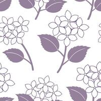 Clean Garden inspired seamless tile pattern with hydrangea flowers soft purple tones and subtle floral charm concept as Hydrangea flowers with soft purple hues and gentle petals create a vector