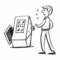 Clean Gambler with dice and a slot machine symbolizing luck and chance with room for writing concept as A gambler holding a pair of dice and standing next to a slot machine representing vector