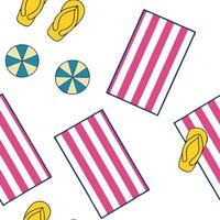 Clean Fun beach towel seamless tile pattern with colorful stripes and playful summer designs concept as Bold striped beach towels in bright colors create a seamless tile pattern perfect vector