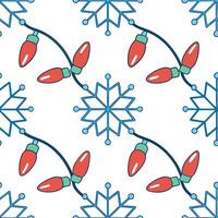 Clean Frosty snowflake and holiday lights seamless tile pattern with sparkling winter accents concept as Sparkling holiday lights paired with frosty snowflakes create a seamless tile pat Set 3 vector