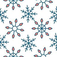 Clean Frosty snowflake and holiday lights seamless tile pattern with sparkling winter accents concept as Sparkling holiday lights paired with frosty snowflakes create a seamless tile pat Set 2 vector