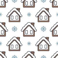Clean Frosty snow covered rooftops seamless tile pattern with winter village elements concept as Snow covered rooftops and winter village elements create a frosty seamless tile pattern p vector