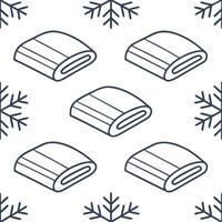Clean Frosty snowflake and cozy blanket seamless tile pattern with warm winter textures concept as Cozy blankets paired with frosty snowflakes create a seamless tile pattern with warm wi vector