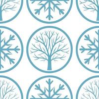 Clean Frosty snowflake and deer silhouette seamless tile pattern with winter forest theme concept as Snowflakes paired with deer silhouettes create a frosty seamless tile pattern with a vector