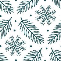 Clean Frosty evergreen seamless tile pattern with snow dusted pine needles and branches concept as Snow dusted pine needles and branches create a frosty evergreen seamless tile pattern p vector