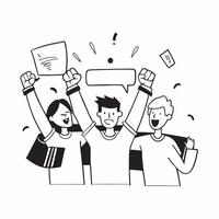 Clean Friends at a Concert and Cheering concept as Friends cheering at a concert with ample copy space symbolizing the excitement and shared experiences in friendship in Photo Stock Con vector