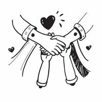 Clean Friends Holding Hands and Heart concept as Friends holding hands with a heart symbol and ample copy space symbolizing unity and love in friendship in Photo Stock Concept vector