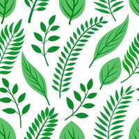 Clean Fresh spring greenery seamless tile pattern featuring vibrant green leaves ferns and tender shoots concept as Vibrant green leaves ferns and tender shoots create a fresh natural sp vector