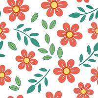 Clean Fresh spring blooms seamless tile pattern with vivid flower designs for vibrant spaces concept as Bold spring flower patterns in bright vivid colors designed in a seamless tile for vector